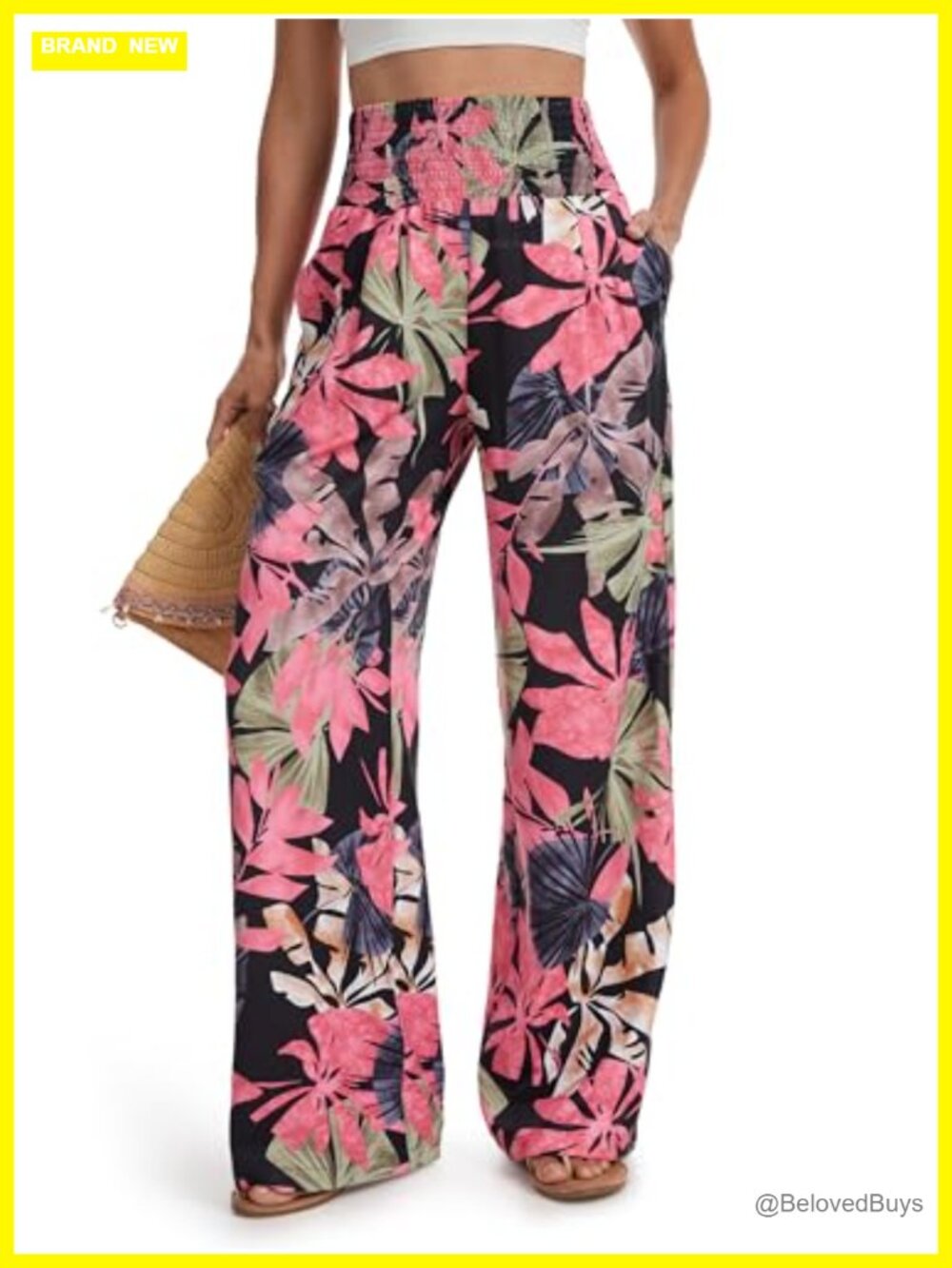 Tall Women's Wide Leg Palazzo Pants High Waisted Pull On Flowy Lounge Trousers